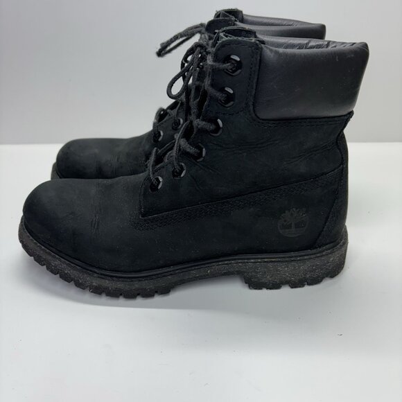 Timberland Womens Premium Black Nubuck 6" Waterproof Boots Sz 7M 8658A Insulated - Picture 6 of 16